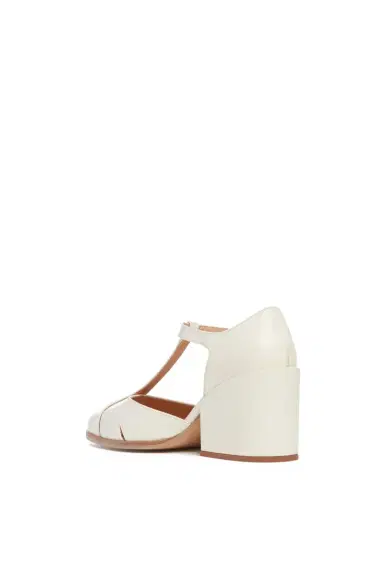 Gabriela Hearst Hawes T-Strap Block Heel Pump in Cream Leather | Thumbnail 3 Gabriela Hearst Hawes T-Strap Block Heel Pump in Cream Leather | Thumbnail 3