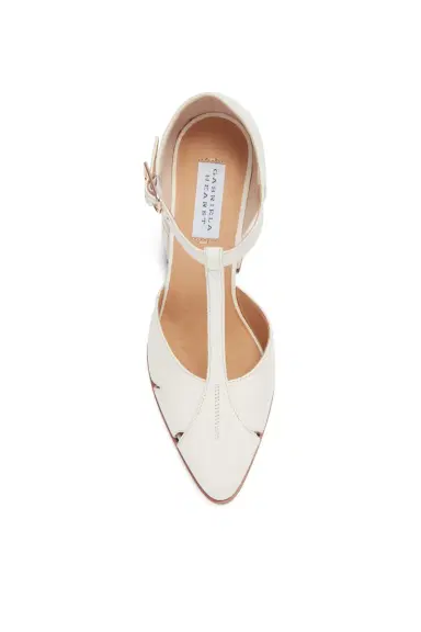 Gabriela Hearst Hawes T-Strap Block Heel Pump in Cream Leather | Thumbnail 4 Gabriela Hearst Hawes T-Strap Block Heel Pump in Cream Leather | Thumbnail 4