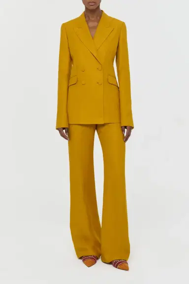 Gabriela Hearst Vesta Flare Pant in Golden Birch Linen Twill | Thumbnail 2 Gabriela Hearst Vesta Flare Pant in Golden Birch Linen Twill | Thumbnail 2