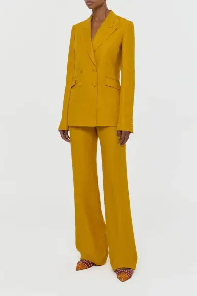 Gabriela Hearst Vesta Flare Pant in Golden Birch Linen Twill | Thumbnail 3 Gabriela Hearst Vesta Flare Pant in Golden Birch Linen Twill | Thumbnail 3
