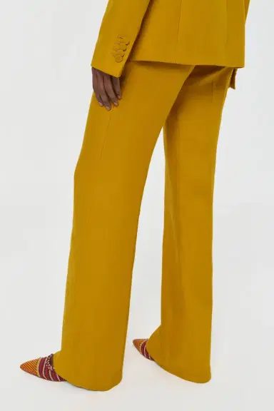 Gabriela Hearst Vesta Flare Pant in Golden Birch Linen Twill | Thumbnail 5 Gabriela Hearst Vesta Flare Pant in Golden Birch Linen Twill | Thumbnail 5