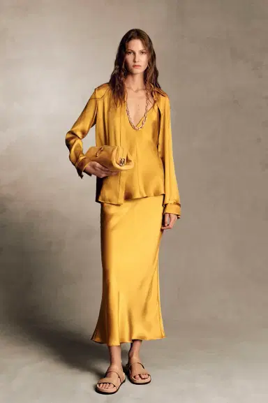 Gabriela Hearst Frei Maxi Skirt in Golden Birch Silk Satin | Thumbnail 2 Gabriela Hearst Frei Maxi Skirt in Golden Birch Silk Satin | Thumbnail 2