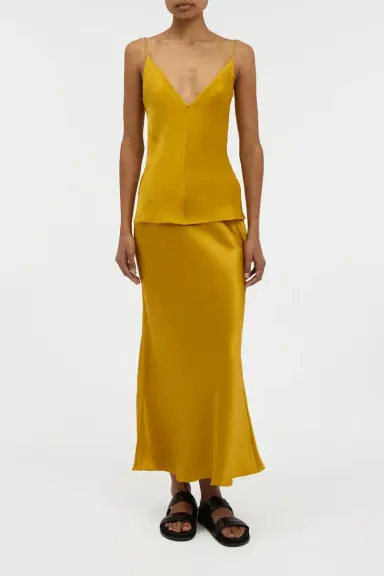 Gabriela Hearst Frei Maxi Skirt in Golden Birch Silk Satin | Thumbnail 3 Gabriela Hearst Frei Maxi Skirt in Golden Birch Silk Satin | Thumbnail 3