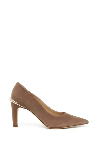 Gabriela Hearst Edwina High Heel Stiletto Pump in Dark Sand Suede | Thumbnail 1 Gabriela Hearst Edwina High Heel Stiletto Pump in Dark Sand Suede | Thumbnail 1