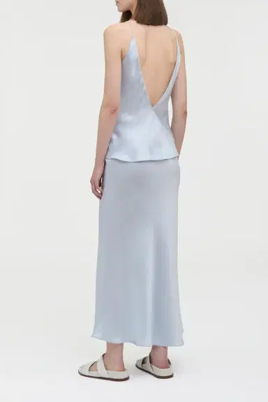 Gabriela Hearst Maria Top in Light Blue Silk Satin | Thumbnail 5 Gabriela Hearst Maria Top in Light Blue Silk Satin | Thumbnail 5