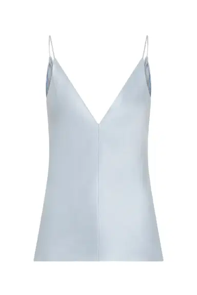 Gabriela Hearst Maria Top in Light Blue Silk Satin | Thumbnail 1 Gabriela Hearst Maria Top in Light Blue Silk Satin | Thumbnail 1