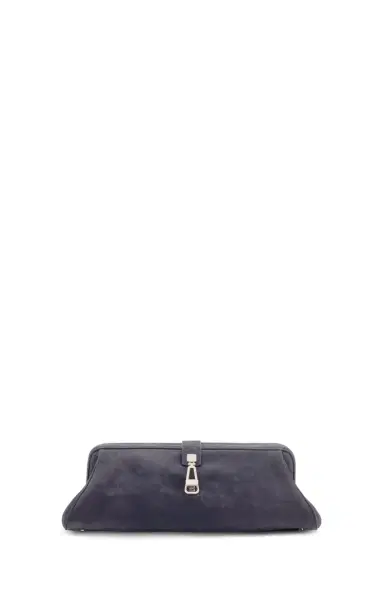 Gabriela Hearst Paola Clutch in Dark Grey Suede | Thumbnail 1 Gabriela Hearst Paola Clutch in Dark Grey Suede | Thumbnail 1
