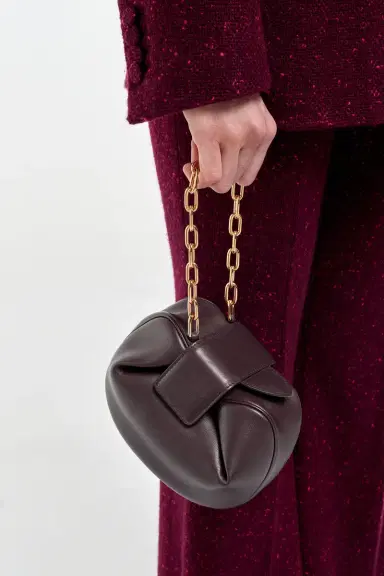 Gabriela Hearst Soft Demi Clutch with Chain in Bordeaux Nappa Leather | Thumbnail 2 Gabriela Hearst Soft Demi Clutch with Chain in Bordeaux Nappa Leather | Thumbnail 2