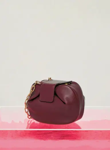 Gabriela Hearst Soft Demi Clutch with Chain in Bordeaux Nappa Leather | Thumbnail 6 Gabriela Hearst Soft Demi Clutch with Chain in Bordeaux Nappa Leather | Thumbnail 6