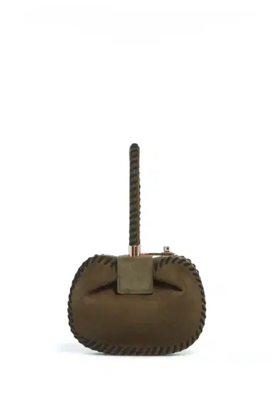 Gabriela Hearst Whipstitch Demi Bag in Olive Suede | Thumbnail 2 Gabriela Hearst Whipstitch Demi Bag in Olive Suede | Thumbnail 2