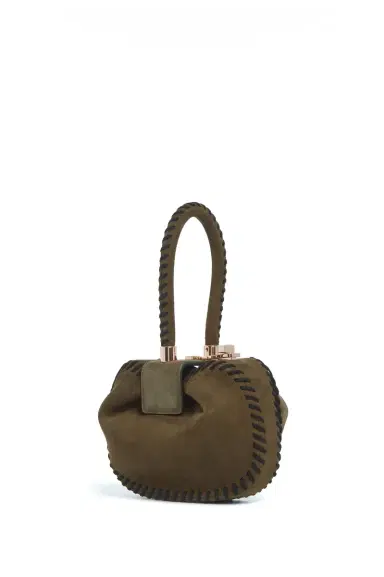 Gabriela Hearst Whipstitch Demi Bag in Olive Suede | Thumbnail 1 Gabriela Hearst Whipstitch Demi Bag in Olive Suede | Thumbnail 1