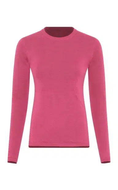 Gabriela Hearst Leif Reversible Knit Sweater in Bordeaux & Fuchsia Cashmere Silk | Thumbnail 1 Gabriela Hearst Leif Reversible Knit Sweater in Bordeaux & Fuchsia Cashmere Silk | Thumbnail 1