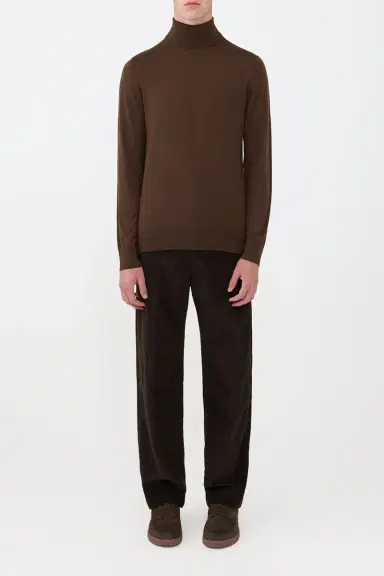 Gabriela Hearst Jermaine Knit Turtleneck in Chocolate Merino Wool | Thumbnail 2 Gabriela Hearst Jermaine Knit Turtleneck in Chocolate Merino Wool | Thumbnail 2