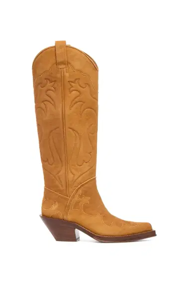 Gabriela Hearst Capitana Cowboy Boot in Cashew Suede | Thumbnail 1 Gabriela Hearst Capitana Cowboy Boot in Cashew Suede | Thumbnail 1