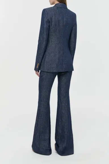Gabriela Hearst Leiva Blazer in Stone Washed Linen Denim | Thumbnail 4 Gabriela Hearst Leiva Blazer in Stone Washed Linen Denim | Thumbnail 4