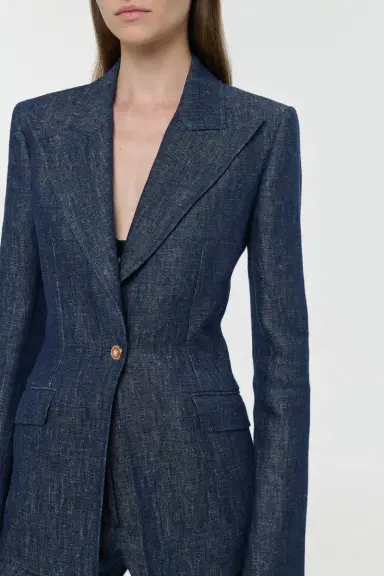 Gabriela Hearst Leiva Blazer in Stone Washed Linen Denim | Thumbnail 5 Gabriela Hearst Leiva Blazer in Stone Washed Linen Denim | Thumbnail 5