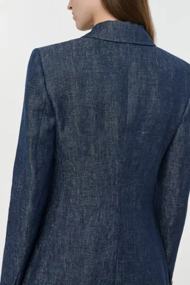 Gabriela Hearst Leiva Blazer in Stone Washed Linen Denim | Thumbnail 7 Gabriela Hearst Leiva Blazer in Stone Washed Linen Denim | Thumbnail 7