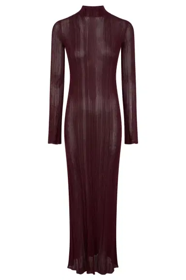 Gabriela Hearst Atira Knit Maxi Dress in Bordeaux Silk | Thumbnail 1 Gabriela Hearst Atira Knit Maxi Dress in Bordeaux Silk | Thumbnail 1