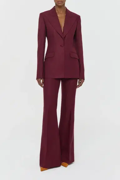 Gabriela Hearst Leiva Blazer in Bordeaux Linen Twill | Thumbnail 2 Gabriela Hearst Leiva Blazer in Bordeaux Linen Twill | Thumbnail 2