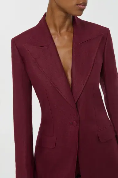 Gabriela Hearst Leiva Blazer in Bordeaux Linen Twill | Thumbnail 5 Gabriela Hearst Leiva Blazer in Bordeaux Linen Twill | Thumbnail 5