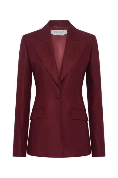 Gabriela Hearst Leiva Blazer in Bordeaux Linen Twill | Thumbnail 1 Gabriela Hearst Leiva Blazer in Bordeaux Linen Twill | Thumbnail 1
