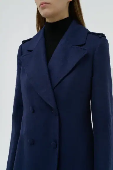 Gabriela Hearst Houstt Trench Coat in Navy Winter Silk | Thumbnail 6 Gabriela Hearst Houstt Trench Coat in Navy Winter Silk | Thumbnail 6