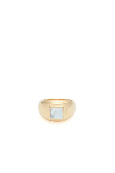 Gabriela Hearst Medium Ring in 18K Yellow Gold & Howlite Stone | Thumbnail 3 Gabriela Hearst Medium Ring in 18K Yellow Gold & Howlite Stone | Thumbnail 3