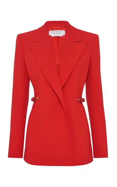 Gabriela Hearst Epona Chain Blazer in Scarlet Red Virgin Wool Crepe | Thumbnail 1 Gabriela Hearst Epona Chain Blazer in Scarlet Red Virgin Wool Crepe | Thumbnail 1