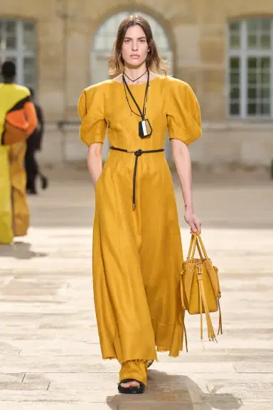 Gabriela Hearst Ranya Puff Sleeve Maxi Dress in Golden Birch Linen Twill | Thumbnail 2 Gabriela Hearst Ranya Puff Sleeve Maxi Dress in Golden Birch Linen Twill | Thumbnail 2