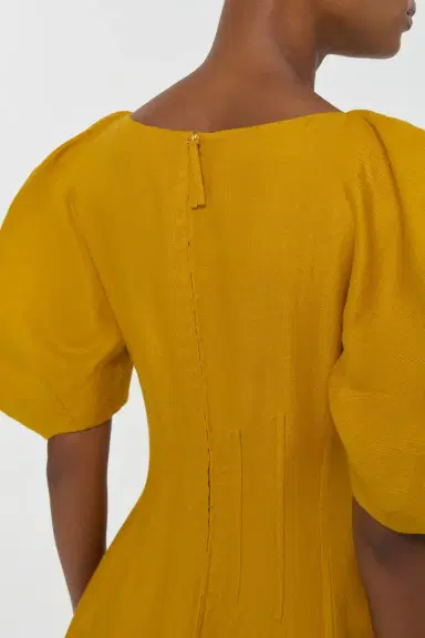 Gabriela Hearst Ranya Puff Sleeve Maxi Dress in Golden Birch Linen Twill | Thumbnail 9 Gabriela Hearst Ranya Puff Sleeve Maxi Dress in Golden Birch Linen Twill | Thumbnail 9