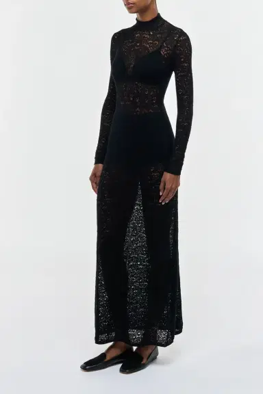 Gabriela Hearst Anya Knit Maxi Dress in Black Merino Wool Cashmere | Thumbnail 3 Gabriela Hearst Anya Knit Maxi Dress in Black Merino Wool Cashmere | Thumbnail 3