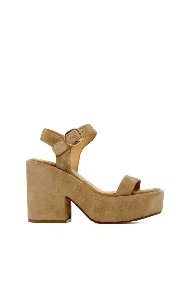 Gabriela Hearst Iman Platform Sandal in Sand Suede | Thumbnail 1 Gabriela Hearst Iman Platform Sandal in Sand Suede | Thumbnail 1