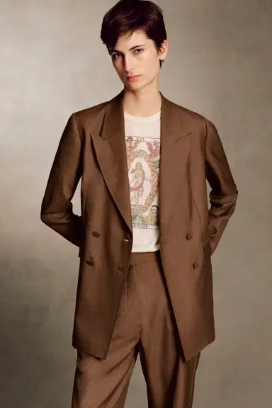Gabriela Hearst Vesta Flare Pant in Chestnut Wool Silk | Thumbnail 2 Gabriela Hearst Vesta Flare Pant in Chestnut Wool Silk | Thumbnail 2