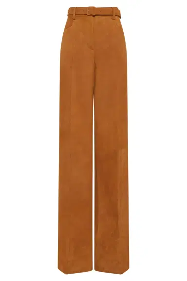 Gabriela Hearst Norman Wide-leg Pant in Cashew Suede | Thumbnail 1 Gabriela Hearst Norman Wide-leg Pant in Cashew Suede | Thumbnail 1