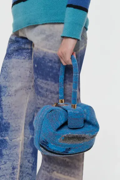 Gabriela Hearst Nina Bag in Water Multi Crochet Cashmere | Thumbnail 2 Gabriela Hearst Nina Bag in Water Multi Crochet Cashmere | Thumbnail 2