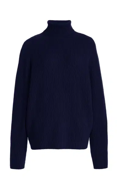 Gabriela Hearst Wigman Knit Turtleneck Sweater in Navy Cashmere | Thumbnail 1 Gabriela Hearst Wigman Knit Turtleneck Sweater in Navy Cashmere | Thumbnail 1