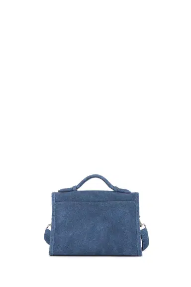 Gabriela Hearst Small Leonora Flap Bag in Light Blue Suede Denim | Thumbnail 3 Gabriela Hearst Small Leonora Flap Bag in Light Blue Suede Denim | Thumbnail 3