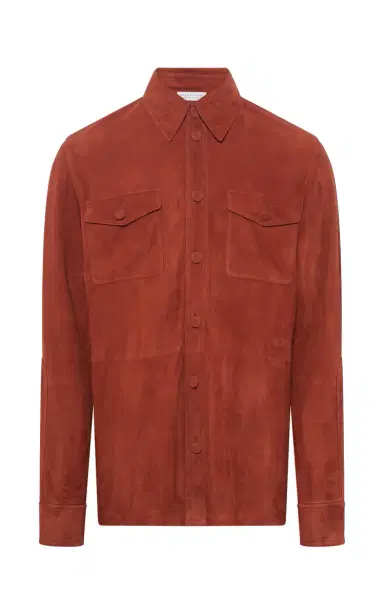 Gabriela Hearst Lucas Overshirt in Rust Suede | Thumbnail 1 Gabriela Hearst Lucas Overshirt in Rust Suede | Thumbnail 1