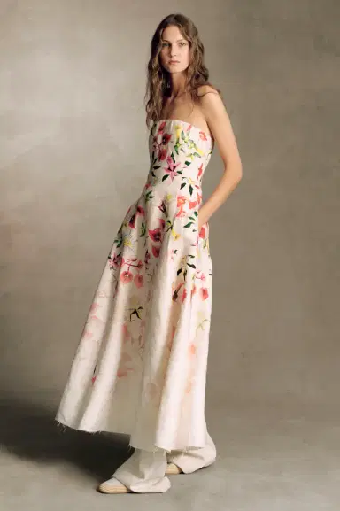 Gabriela Hearst Alessia Strapless Maxi Dress in Uruguayan Flowers Printed Linen | Thumbnail 2 Gabriela Hearst Alessia Strapless Maxi Dress in Uruguayan Flowers Printed Linen | Thumbnail 2