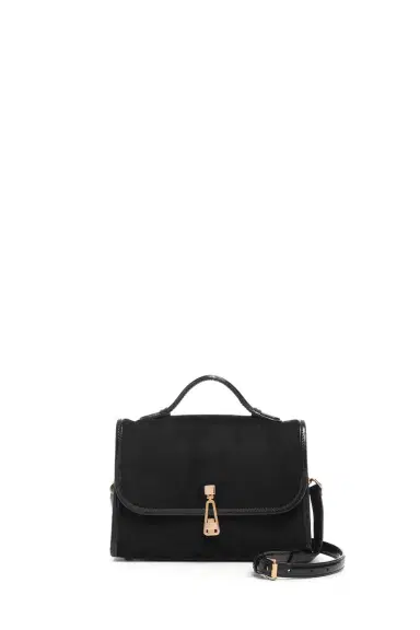 Gabriela Hearst Small Leonora Flap Bag in Black Suede | Thumbnail 1 Gabriela Hearst Small Leonora Flap Bag in Black Suede | Thumbnail 1