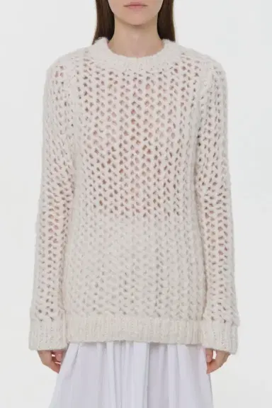 Gabriela Hearst Veralune Knit Crewneck Sweater in Off White Welfat Cashmere | Thumbnail 2 Gabriela Hearst Veralune Knit Crewneck Sweater in Off White Welfat Cashmere | Thumbnail 2