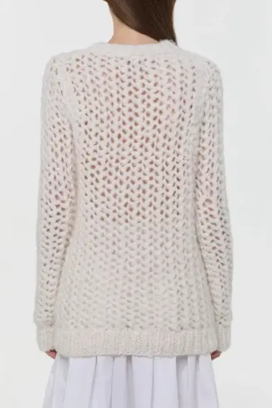 Gabriela Hearst Veralune Knit Crewneck Sweater in Off White Welfat Cashmere | Thumbnail 4 Gabriela Hearst Veralune Knit Crewneck Sweater in Off White Welfat Cashmere | Thumbnail 4