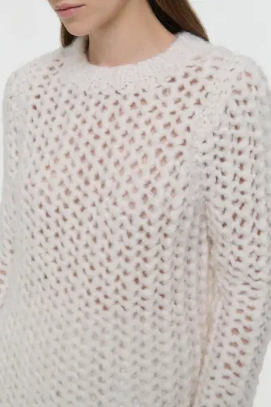 Gabriela Hearst Veralune Knit Crewneck Sweater in Off White Welfat Cashmere | Thumbnail 5 Gabriela Hearst Veralune Knit Crewneck Sweater in Off White Welfat Cashmere | Thumbnail 5