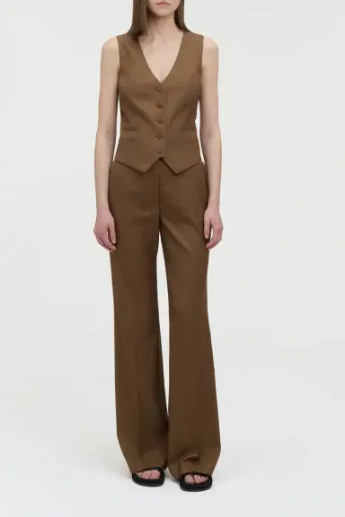 Gabriela Hearst Coleridge Vest in Chestnut Wool Silk | Thumbnail 2 Gabriela Hearst Coleridge Vest in Chestnut Wool Silk | Thumbnail 2