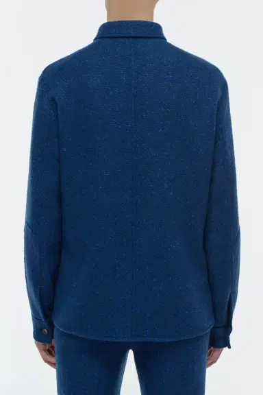 Gabriela Hearst Lucas Overshirt in Electric Navy Speckled Cashmere | Thumbnail 4 Gabriela Hearst Lucas Overshirt in Electric Navy Speckled Cashmere | Thumbnail 4