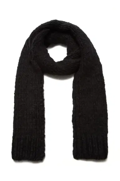 Gabriela Hearst Pyke Knit Scarf in Black Welfat Cashmere | Thumbnail 2 Gabriela Hearst Pyke Knit Scarf in Black Welfat Cashmere | Thumbnail 2