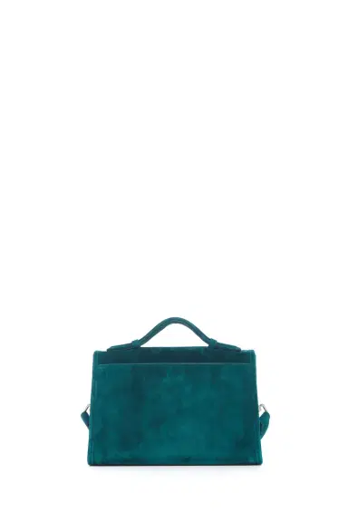 Gabriela Hearst Small Leonora Flap Bag in Bottle Green Suede | Thumbnail 3 Gabriela Hearst Small Leonora Flap Bag in Bottle Green Suede | Thumbnail 3