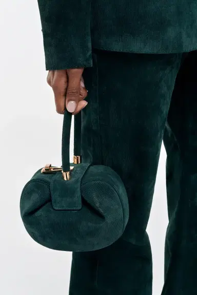 Gabriela Hearst Demi Bag in English Green Suede Corduroy | Thumbnail 2 Gabriela Hearst Demi Bag in English Green Suede Corduroy | Thumbnail 2