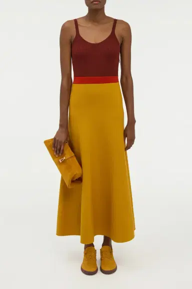 Gabriela Hearst Flaminius Knit Midi Dress in Golden Birch Merino Wool | Thumbnail 3 Gabriela Hearst Flaminius Knit Midi Dress in Golden Birch Merino Wool | Thumbnail 3