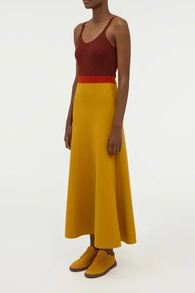 Gabriela Hearst Flaminius Knit Midi Dress in Golden Birch Merino Wool | Thumbnail 4 Gabriela Hearst Flaminius Knit Midi Dress in Golden Birch Merino Wool | Thumbnail 4
